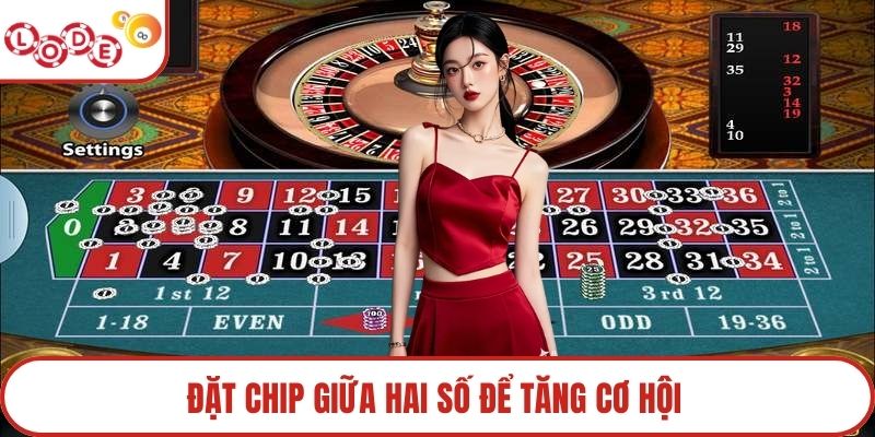 Đặt chip giữa hai số để tăng cơ hội